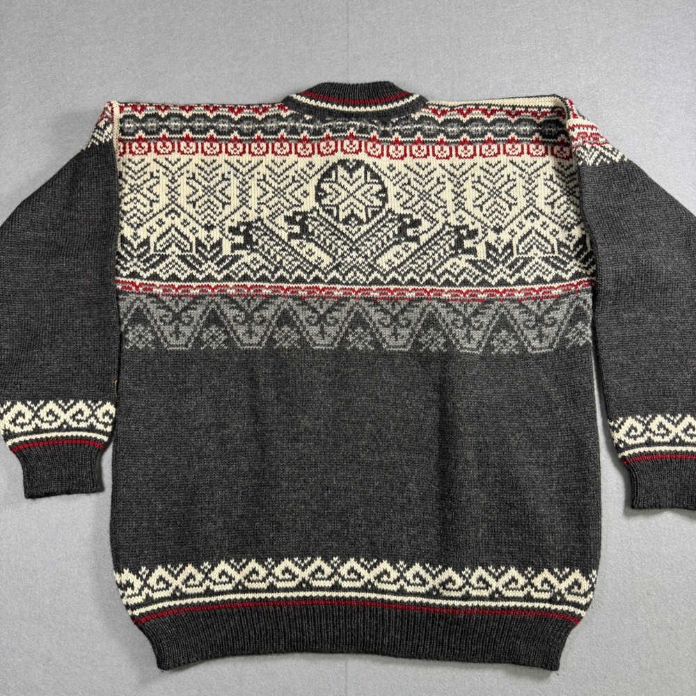 Dale Of Norway Nagano Olympic Sweater Fair Isle Men L Grey Wool 1/4 Zip 1998 VTG - Picture 7 of 9